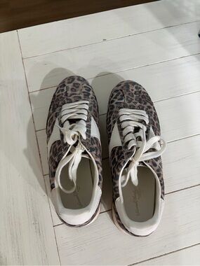 Women's Leopard Print Sneakers with White Accents